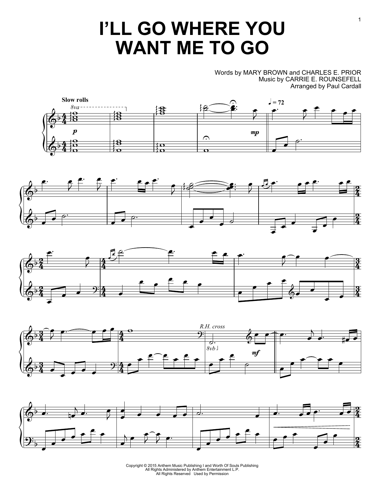 Download Paul Cardall I'll Go Where You Want Me To Go Sheet Music