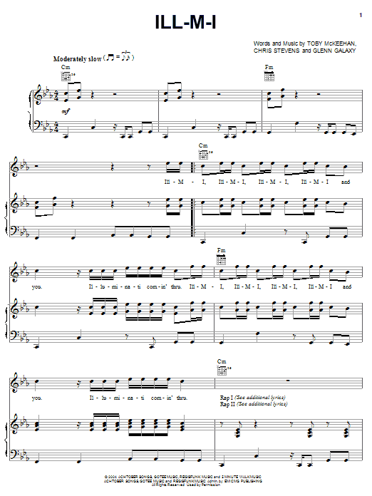 tobyMac Ill-M-I sheet music notes printable PDF score