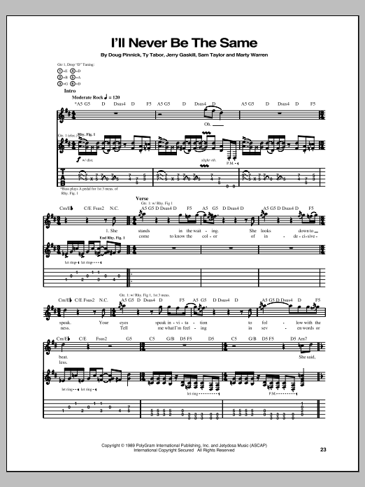 Download King's X I'll Never Be The Same Sheet Music