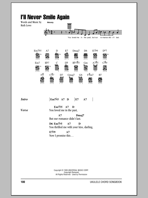 Download Tommy Dorsey & His Orchestra I'll Never Smile Again Sheet Music