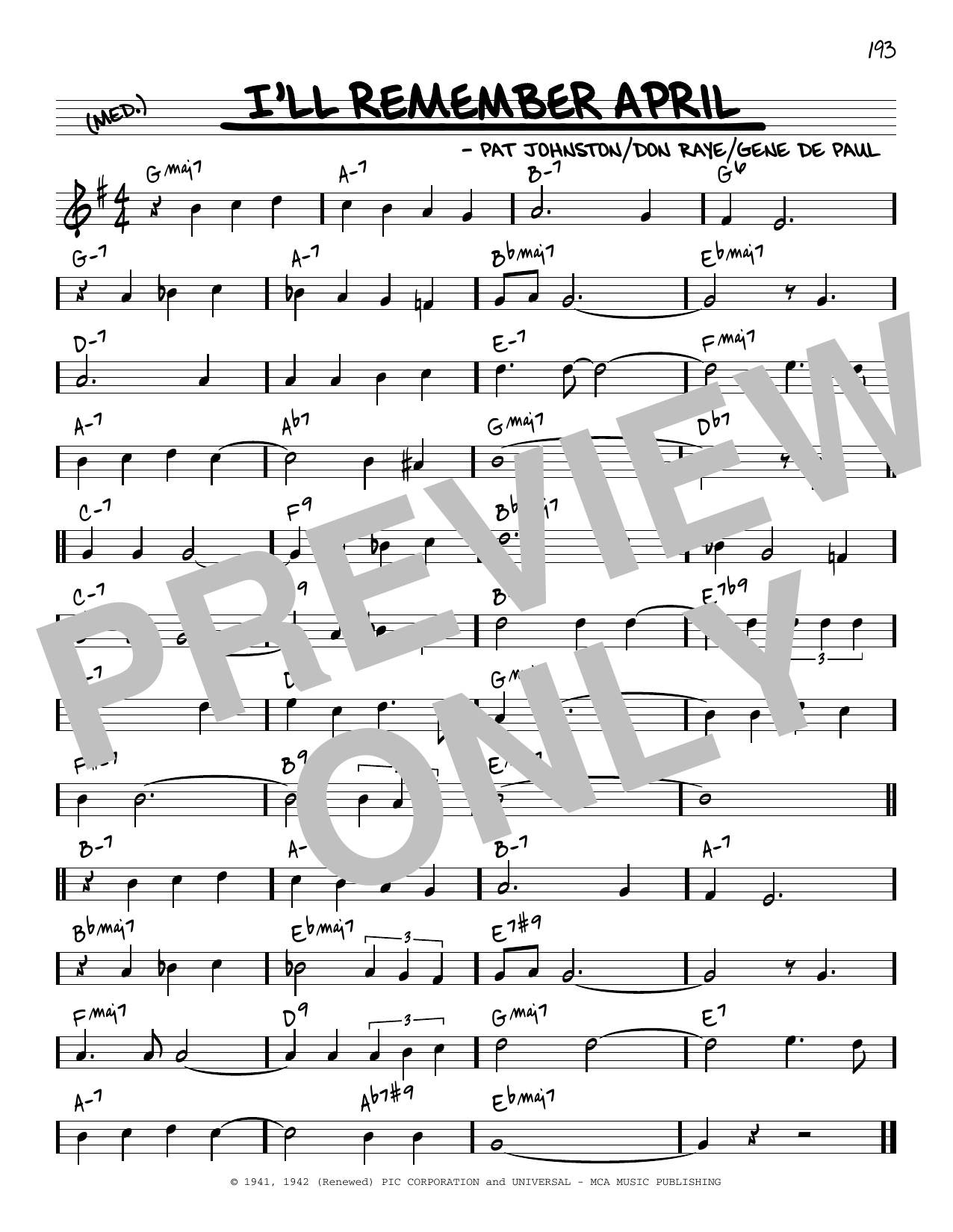 Download Woody Herman & His Orchestra I'll Remember April [Reharmonized versi Sheet Music