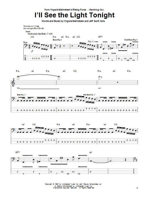 Download Yngwie Malmsteen I'll See The Light Tonight Sheet Music