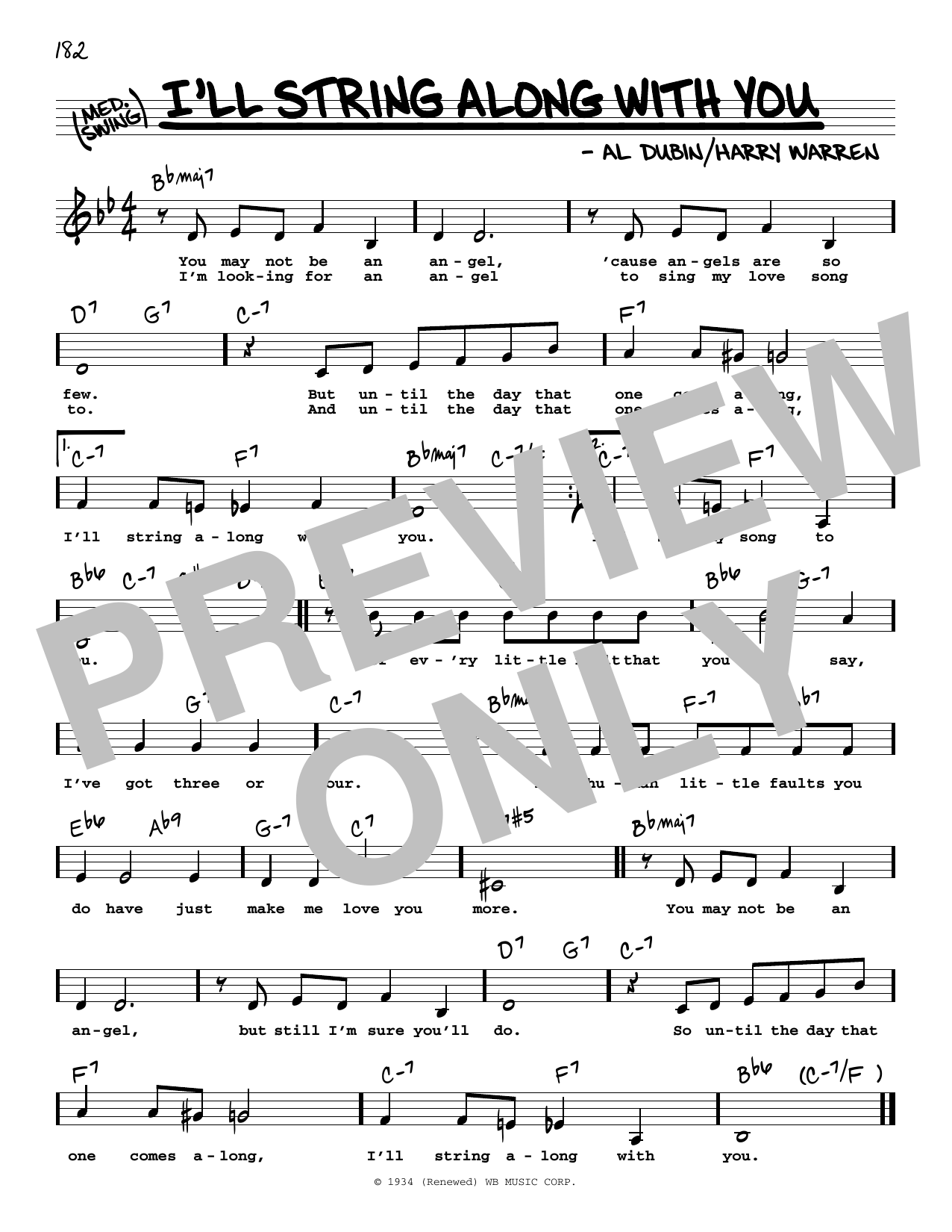 Download Harry Warren I'll String Along With You (Low Voice) Sheet Music