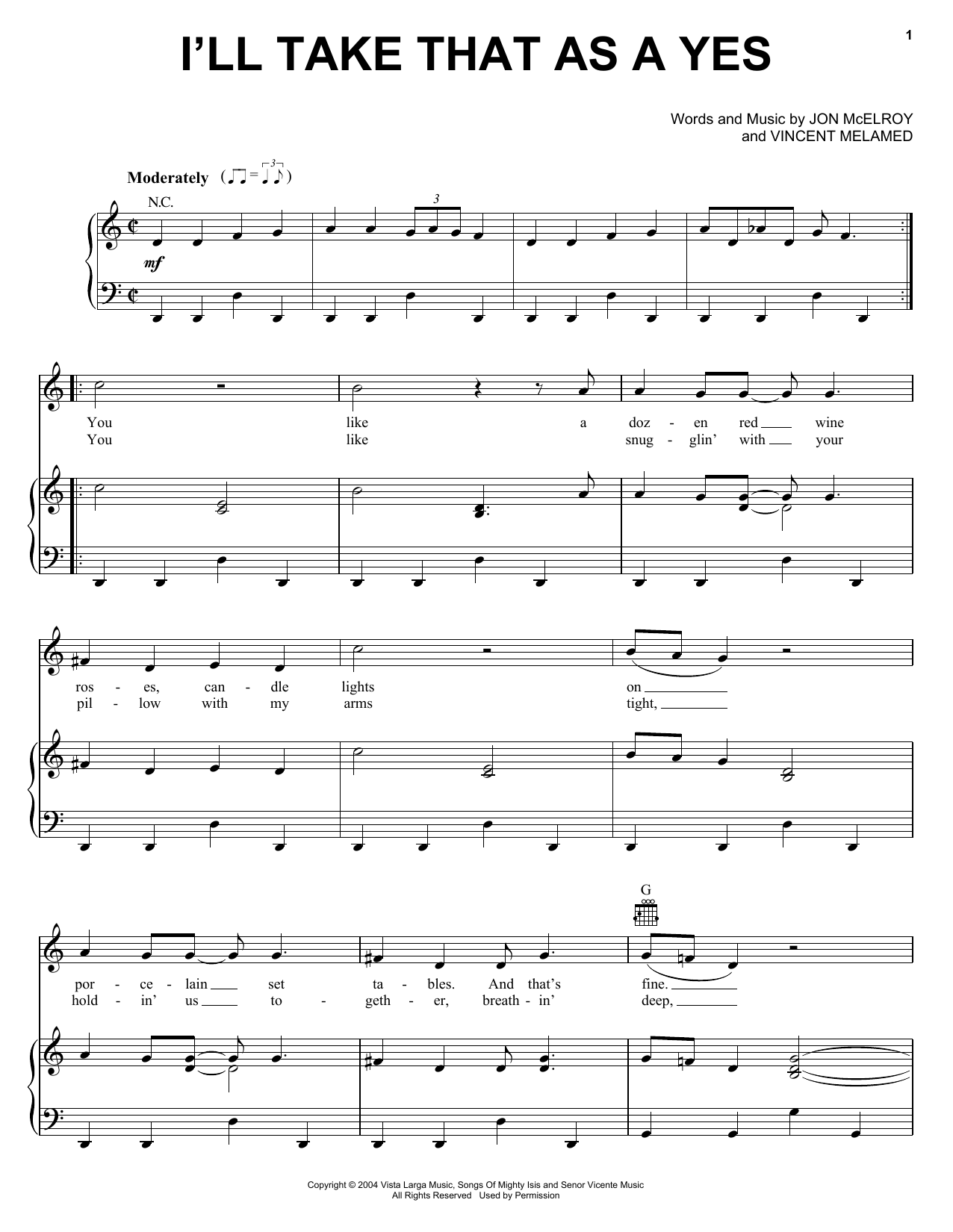 Download Phil Vassar I'll Take That As A Yes Sheet Music