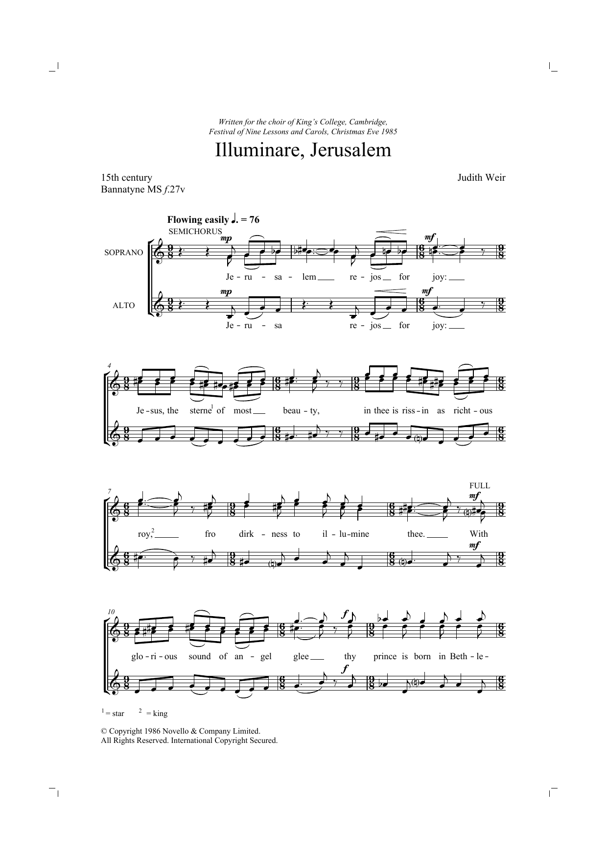 Download Judith Weir Illuminare Jerusalem Sheet Music