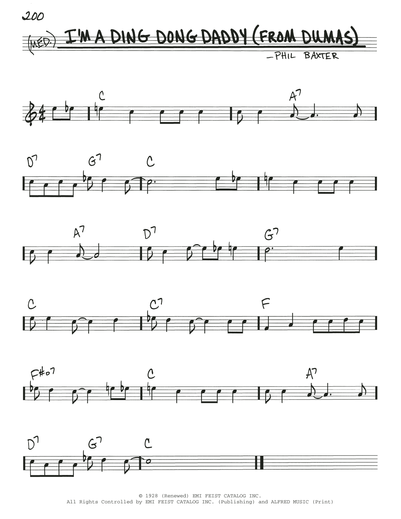 Download Louis Armstrong I'm A Ding Dong Daddy (From Dumas) Sheet Music