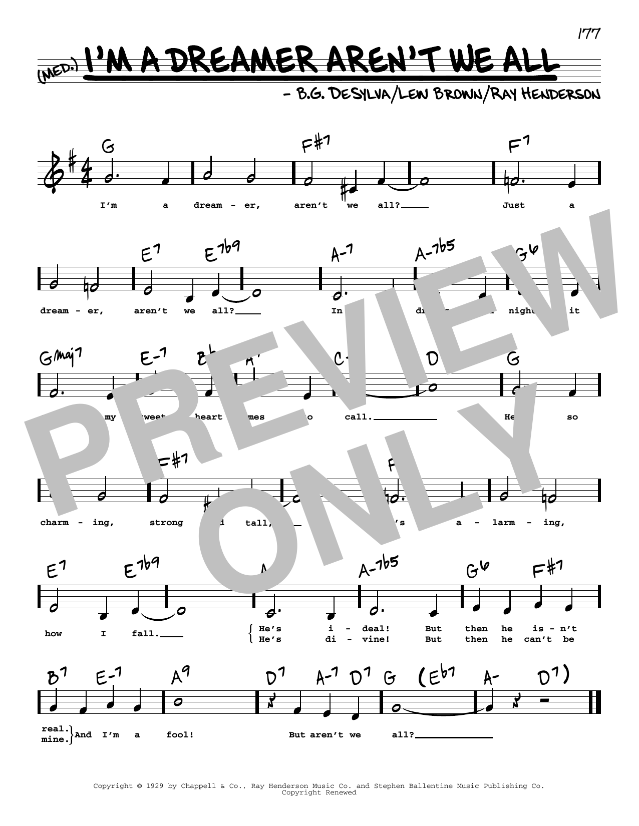 Bobby Sherwood I'm A Dreamer Aren't We All (Low Voice) sheet music notes printable PDF score