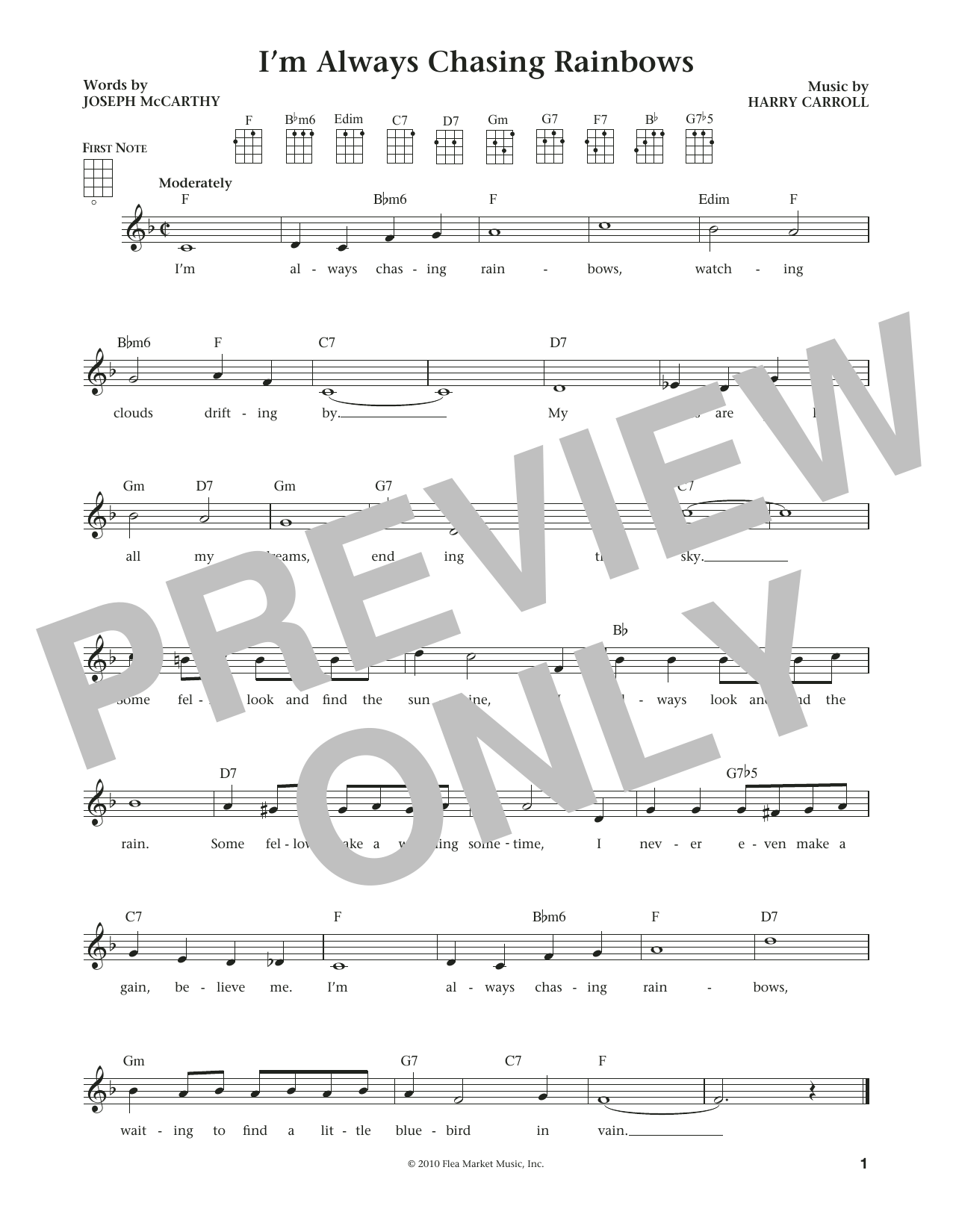 Download Joseph McCarthy I'm Always Chasing Rainbows (from The D Sheet Music