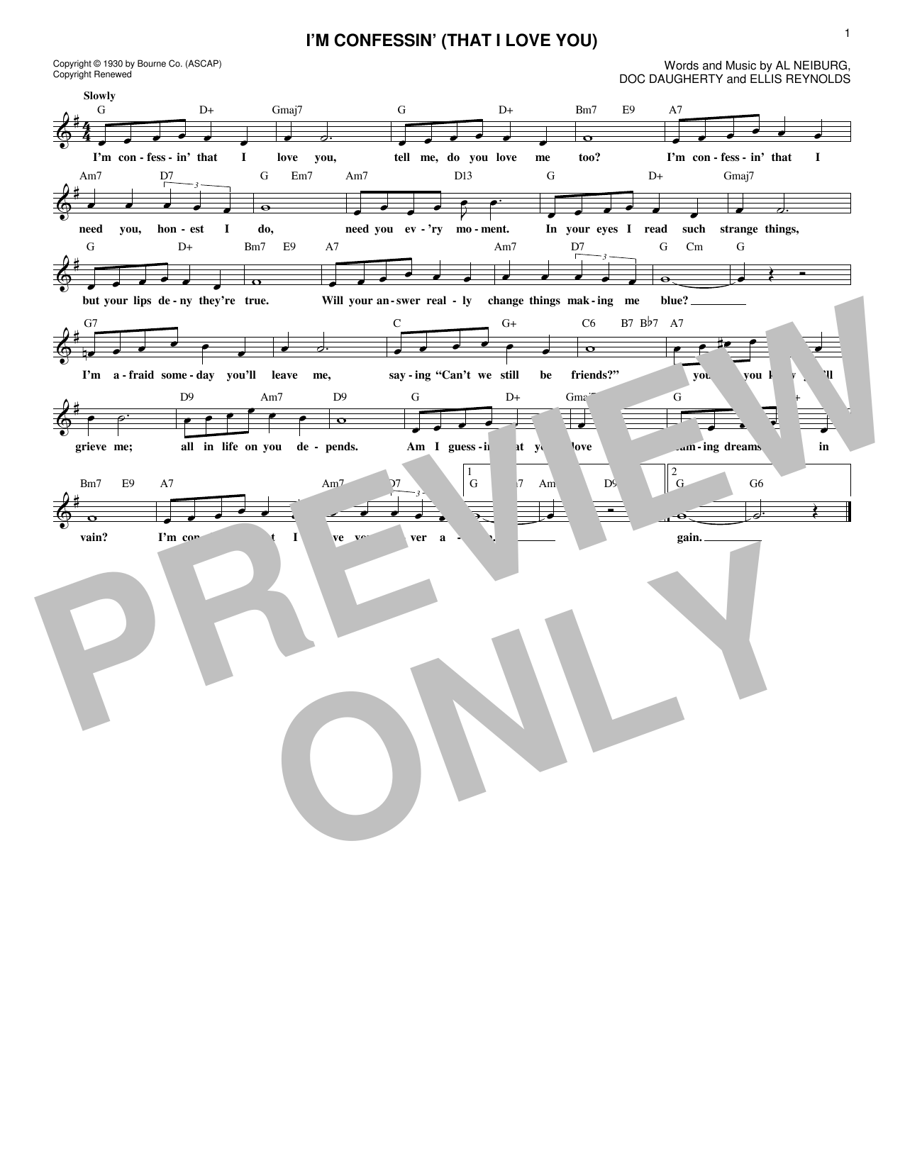 Download Doc Daugherty I'm Confessin' (That I Love You) Sheet Music