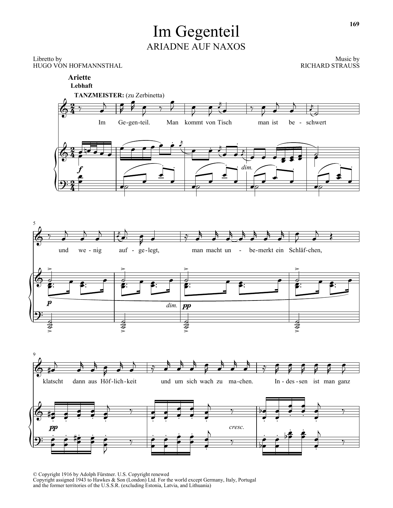 Download Richard Strauss Im Gegenteil Sheet Music