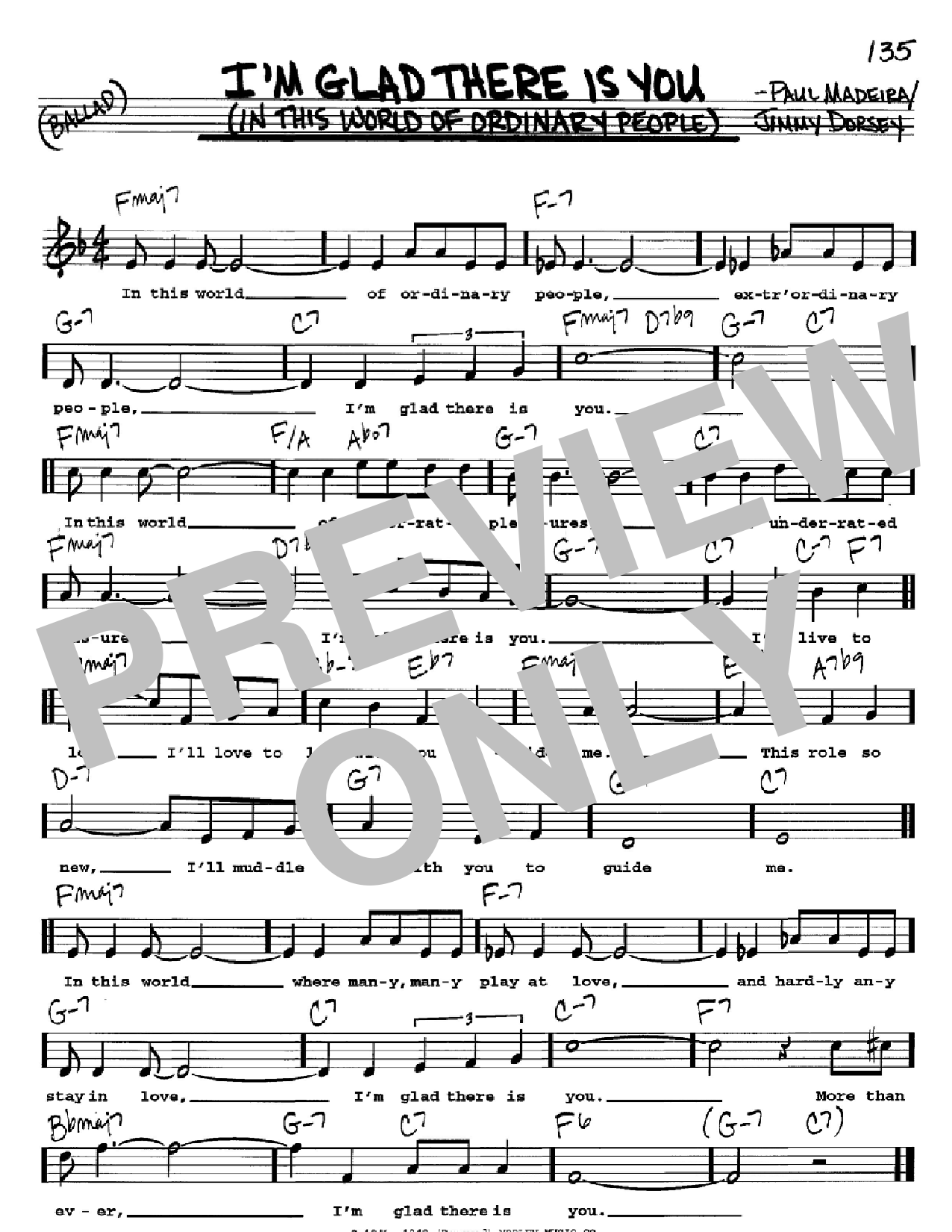 Download Jimmy Dorsey I'm Glad There Is You (In This World Of Sheet Music