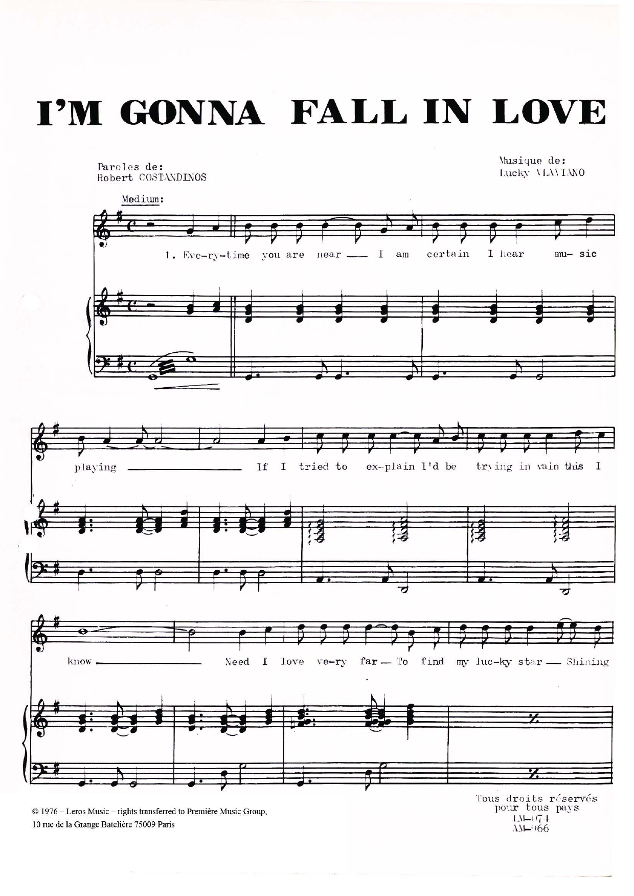 Download Lucky Vlaviano I'm Gonna Fall In Love Sheet Music