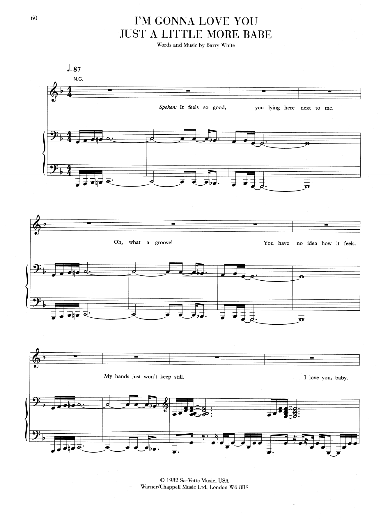 Download Barry White I'm Gonna Love You Just A Little Bit Mo Sheet Music