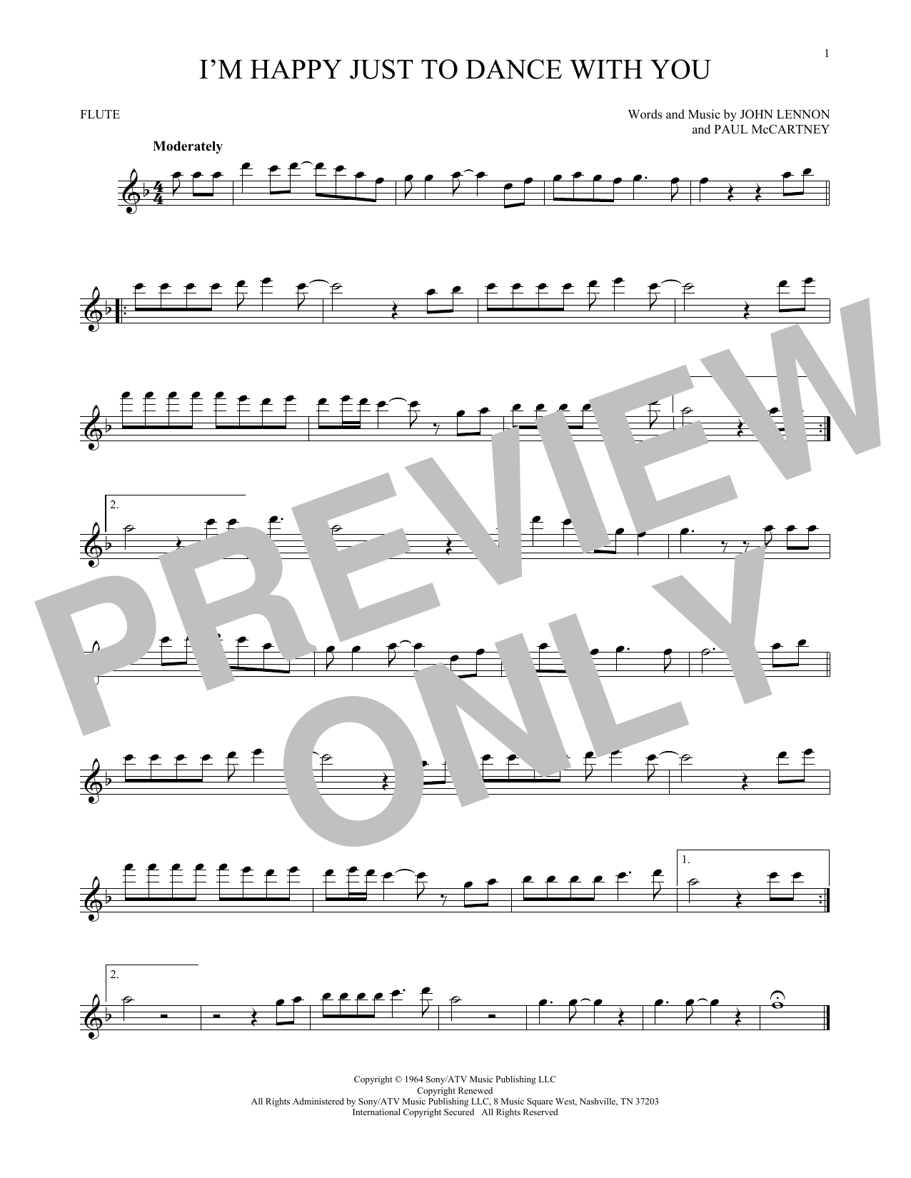 Download The Beatles I'm Happy Just To Dance With You Sheet Music