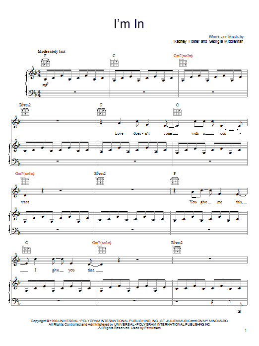 Download Keith Urban I'm In Sheet Music