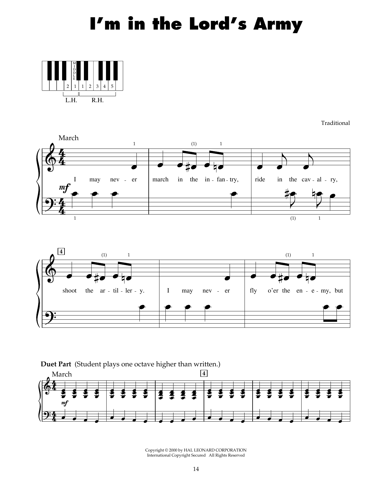 Download Traditional I'm In The Lord's Army Sheet Music