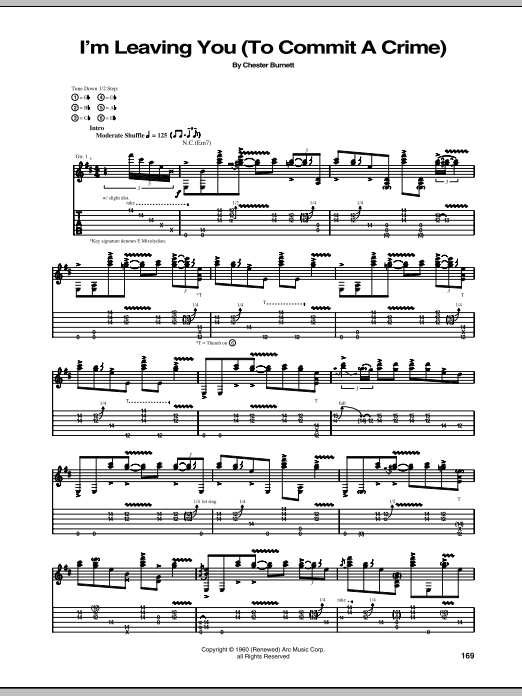 Download Stevie Ray Vaughan I'm Leavin' You (Commit A Crime) Sheet Music