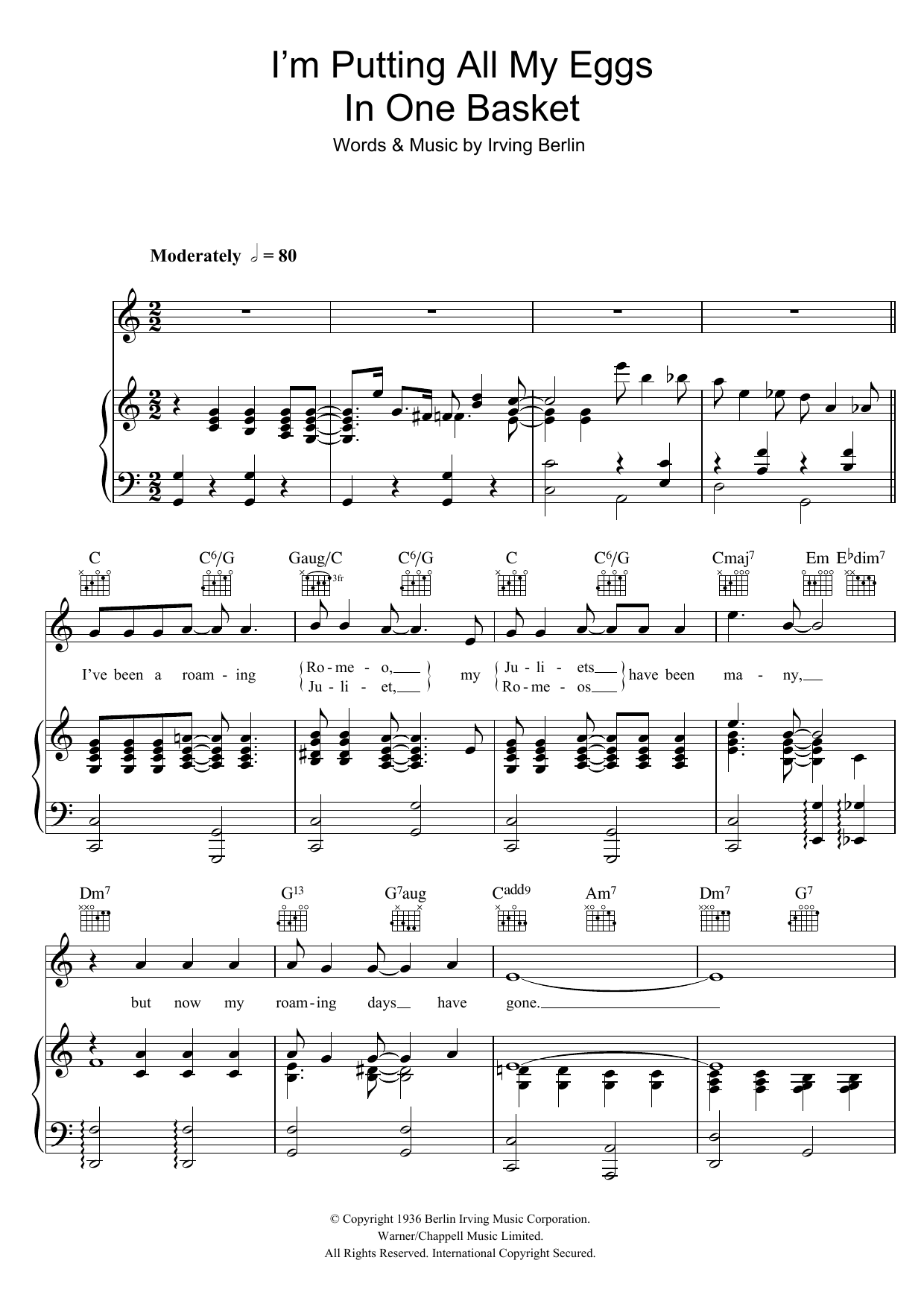 Download Ella Fitzgerald I'm Putting All My Eggs In One Basket Sheet Music