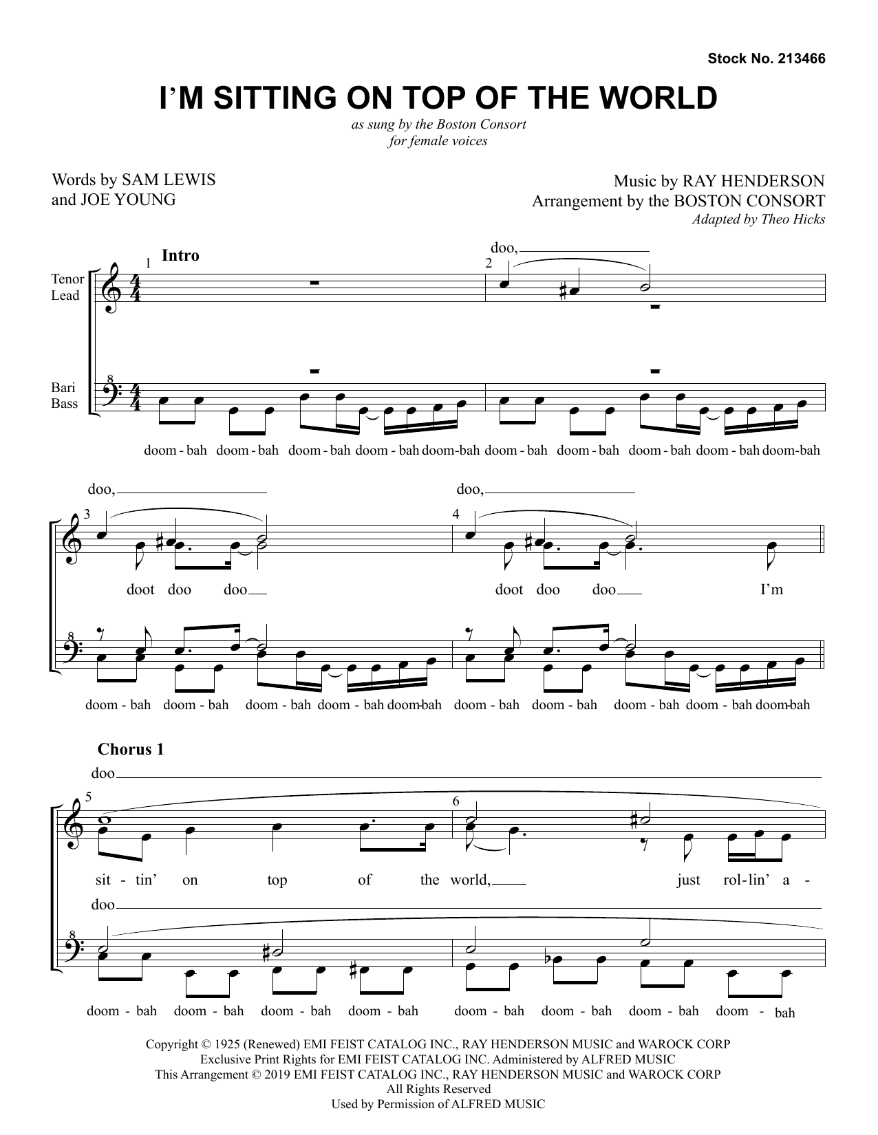Download Boston Consort I'm Sitting On Top Of The World (arr. B Sheet Music