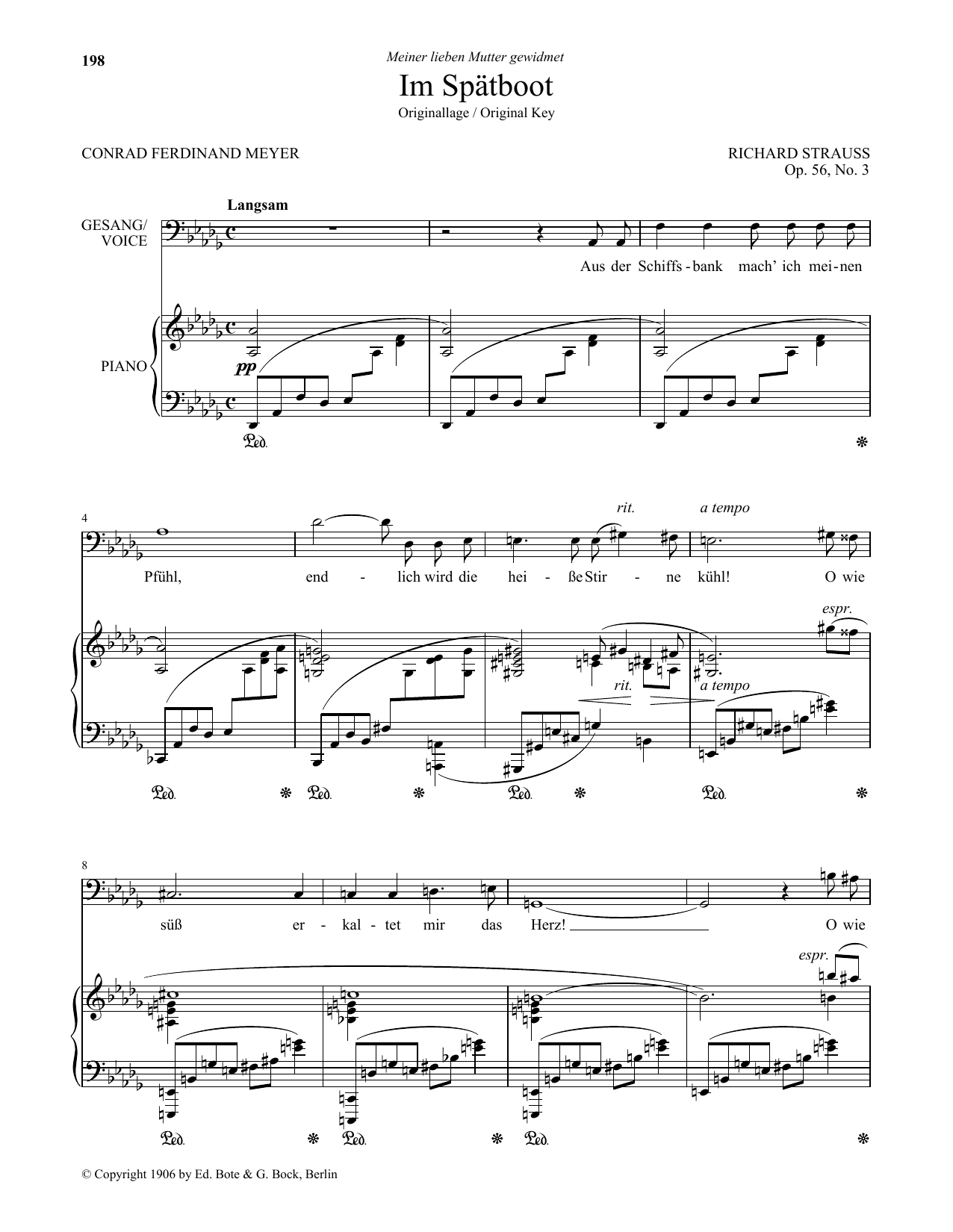 Download Richard Strauss Im Spatboot (Low Voice) Sheet Music