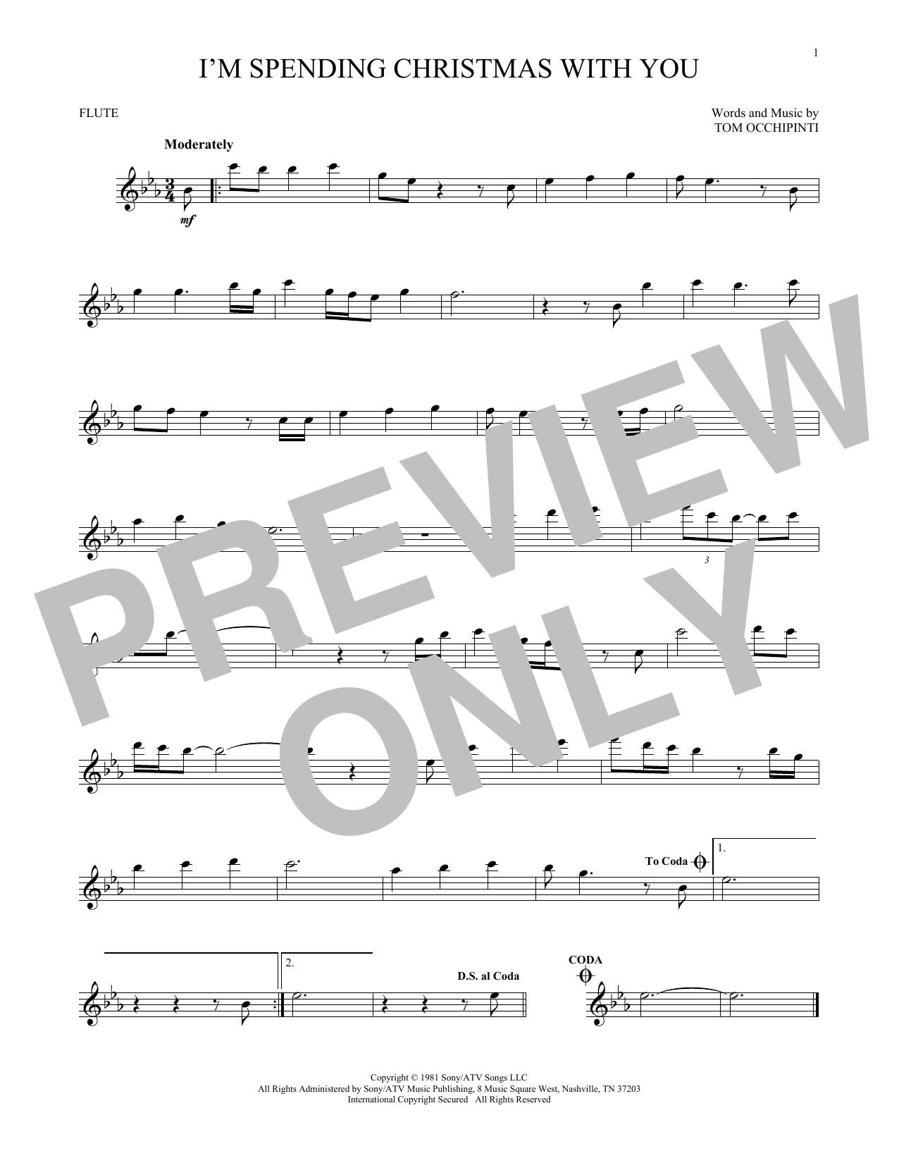 Download Tom Occhipinti I'm Spending Christmas With You Sheet Music