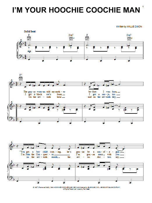 Download The Allman Brothers Band I'm Your Hoochie Coochie Man Sheet Music
