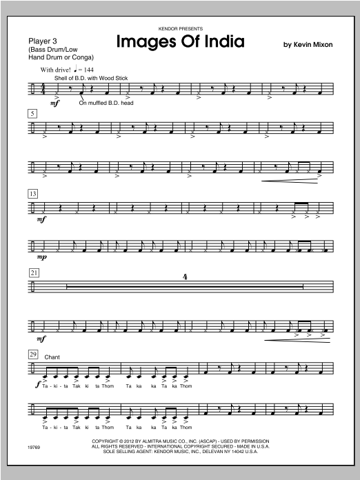 Download Mixon Images Of India - Percussion 3 Sheet Music