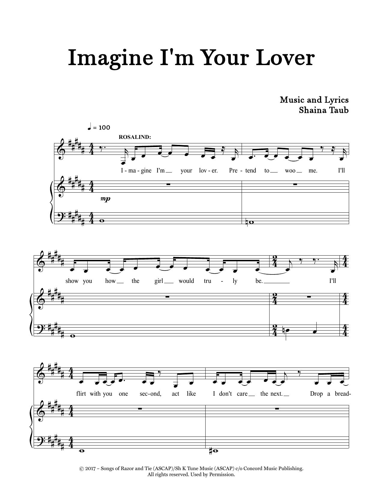 Download Shaina Taub Imagine I'm Your Lover (from As You Lik Sheet Music