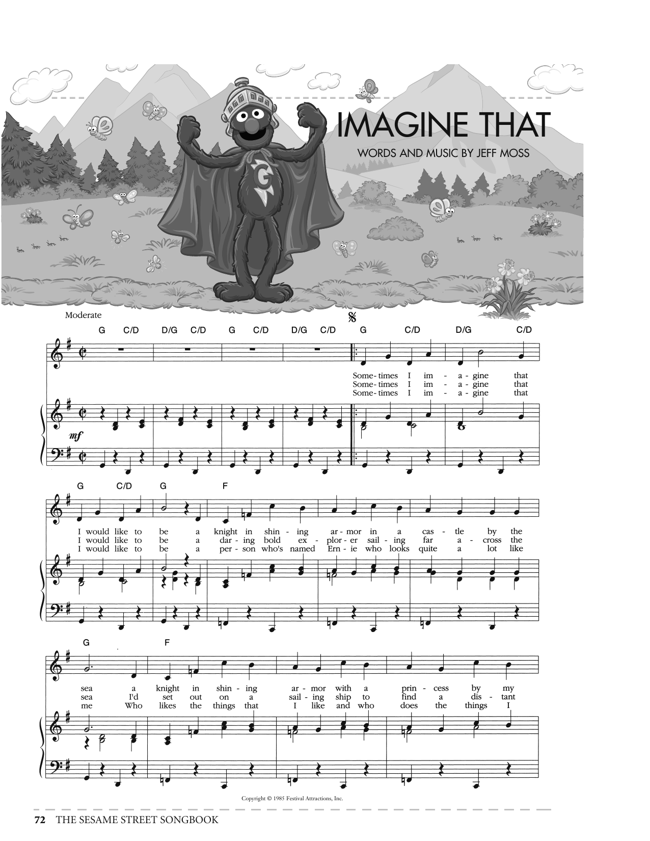 Jeff Moss Imagine That (from Sesame Street) sheet music notes printable PDF score
