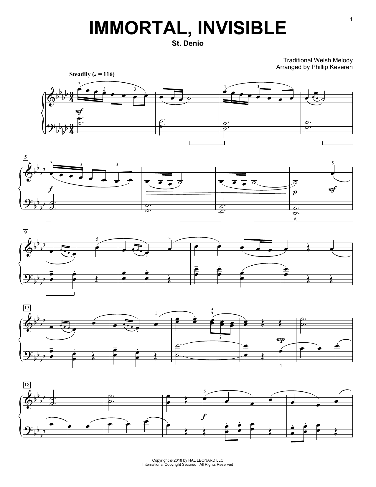 Download Walter Chalmers Smith Immortal, Invisible (arr. Phillip Kever Sheet Music