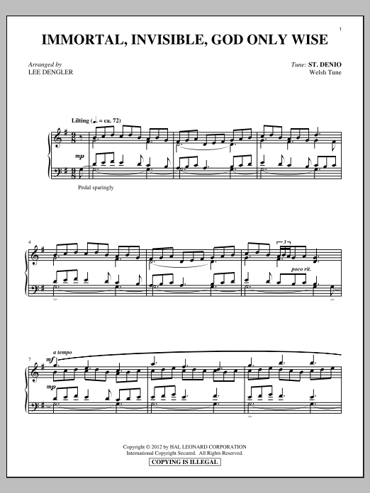 Download Walter C. Smith Immortal, Invisible Sheet Music