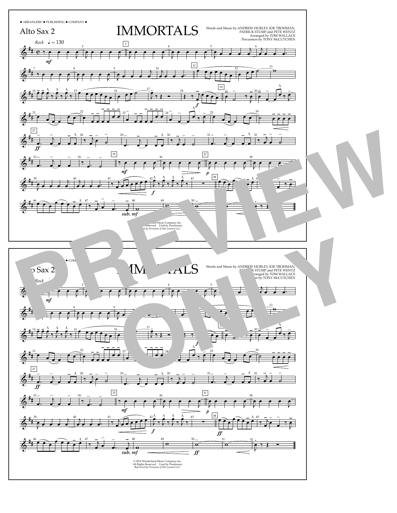 Download Fall Out Boy Immortals (from Big Hero 6) (arr. Tom W Sheet Music