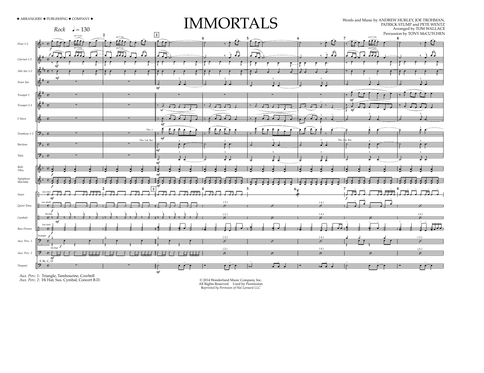 Download Fall Out Boy Immortals (from Big Hero 6) (arr. Tom W Sheet Music