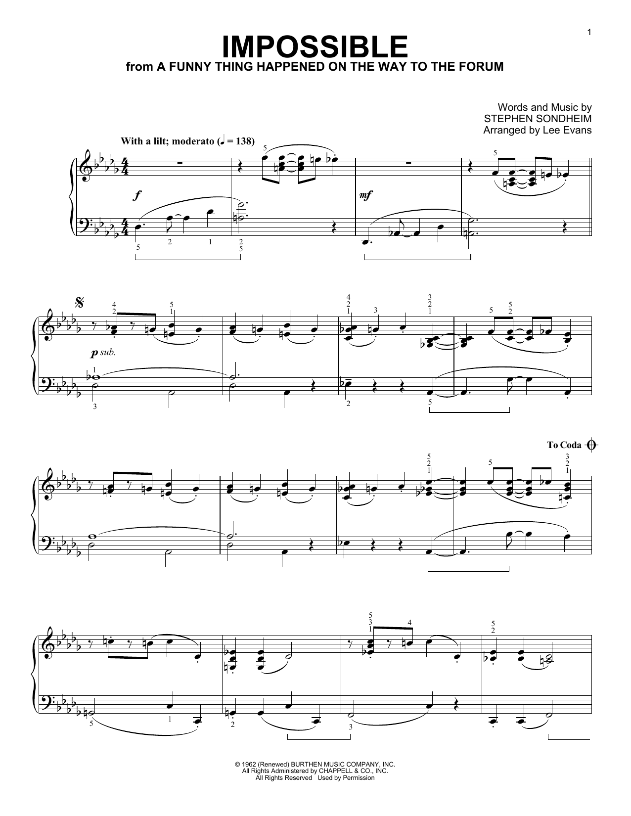 Download Stephen Sondheim Impossible (from A Funny Thing Happened Sheet Music