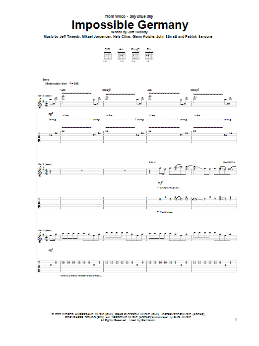 Download Wilco Impossible Germany Sheet Music