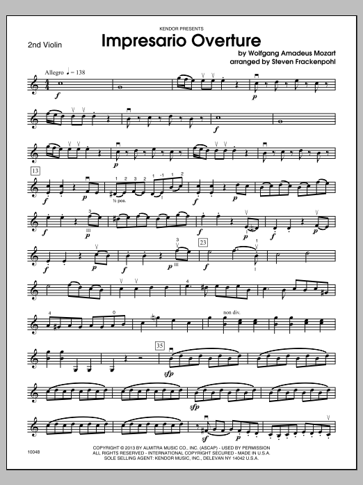 Download Steven Frackenpohl Impresario Overture - Violin 2 Sheet Music