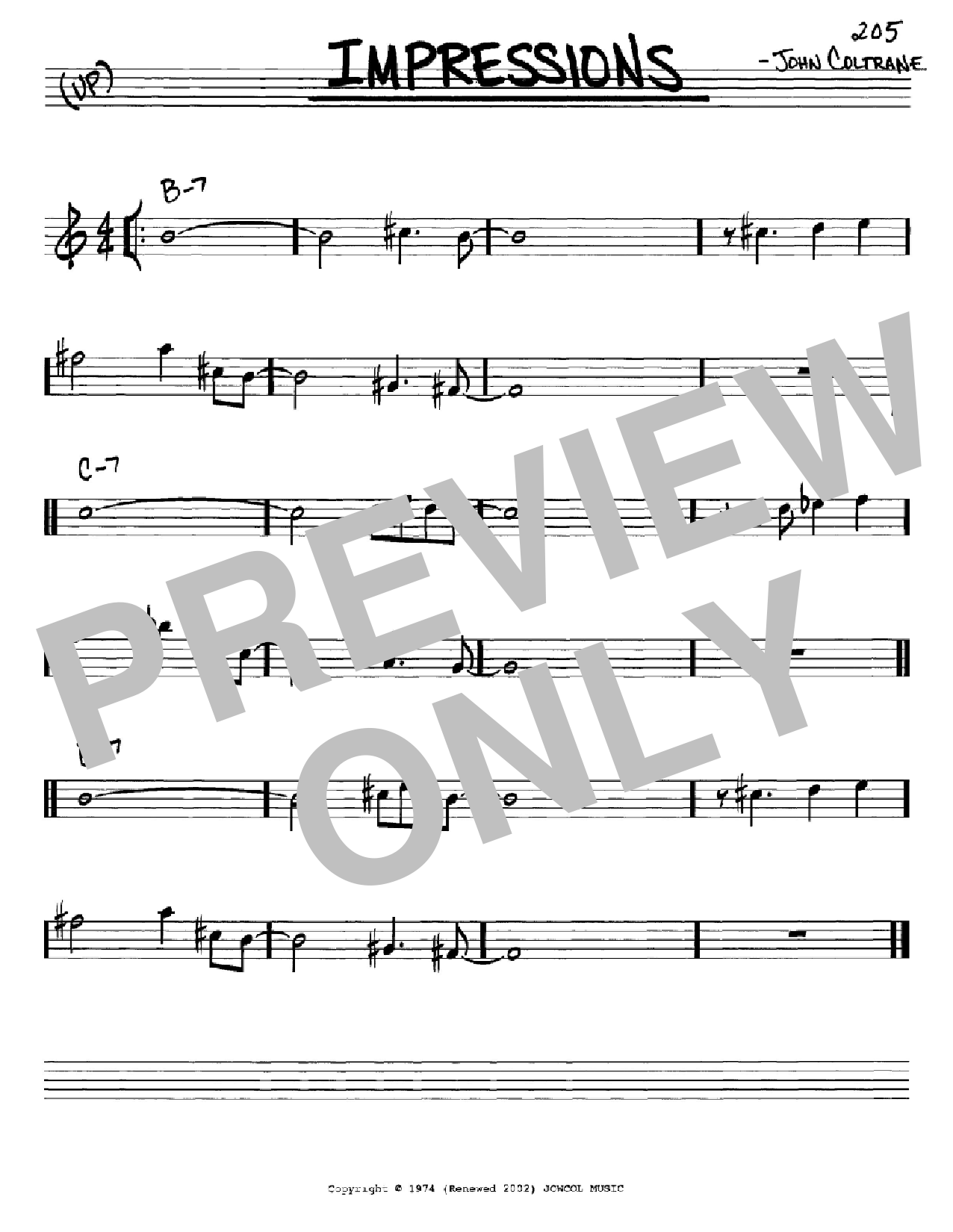 Download John Coltrane Impressions Sheet Music