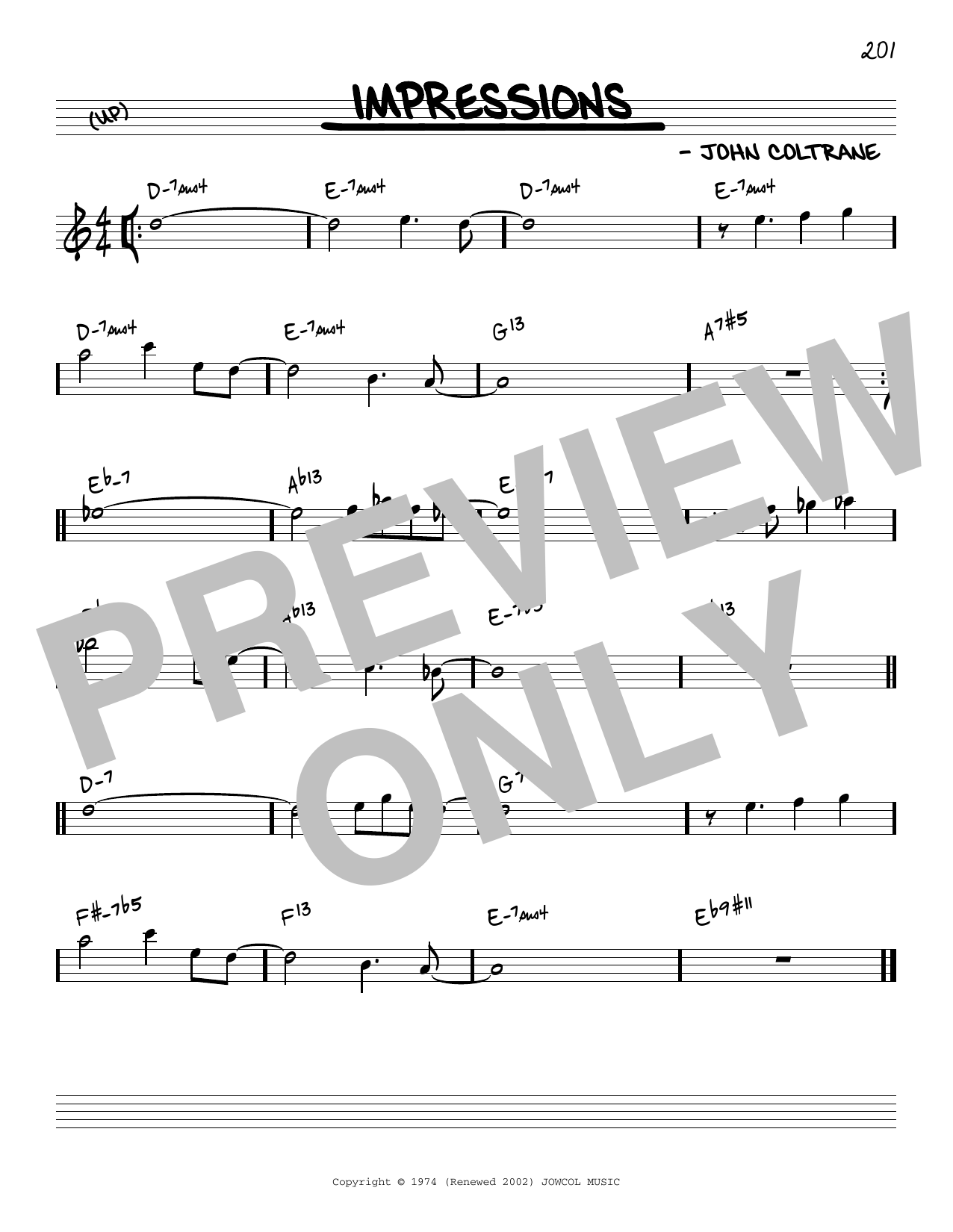 Download John Coltrane Impressions [Reharmonized version] (arr Sheet Music