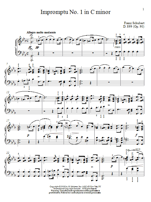Download Franz Schubert Impromptu No. 1 In C Minor Sheet Music