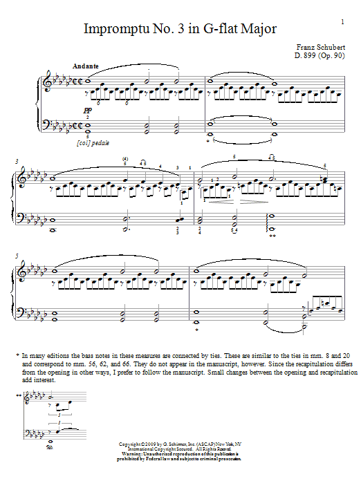 Download Franz Schubert Impromptu No. 3 In G-Flat Major Sheet Music