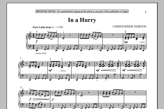 Download Christopher Norton In A Hurry Sheet Music