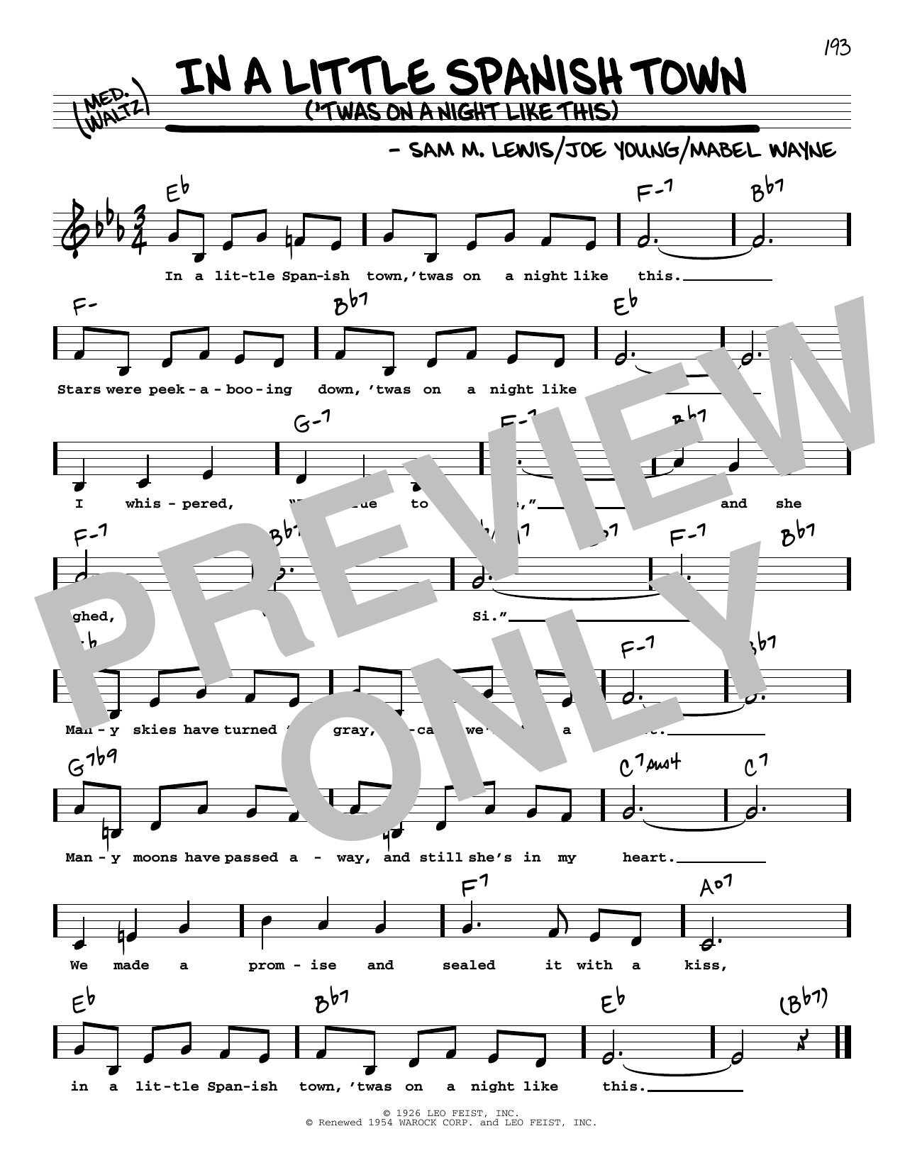 Download Joe Young In A Little Spanish Town ('Twas On A Ni Sheet Music