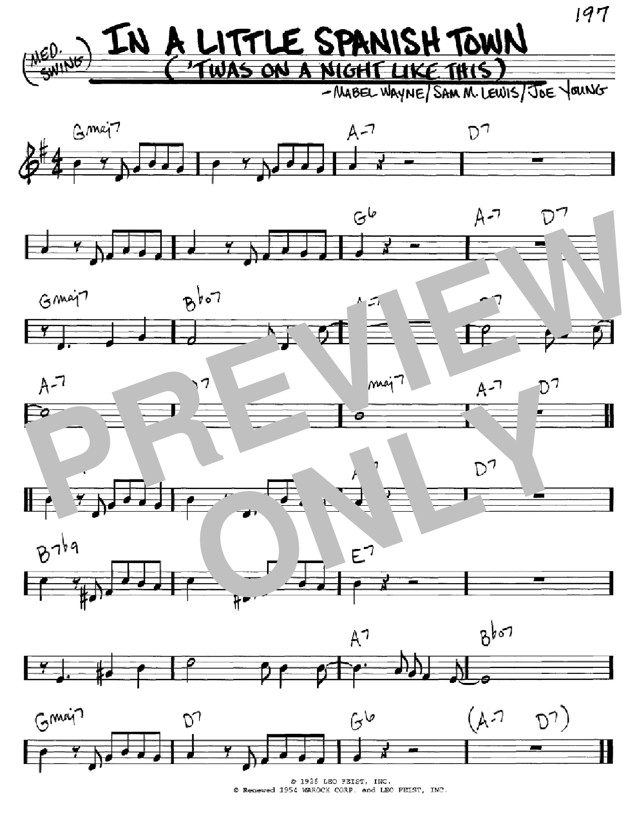 Download Sam M. Lewis In A Little Spanish Town ('Twas On A Ni Sheet Music