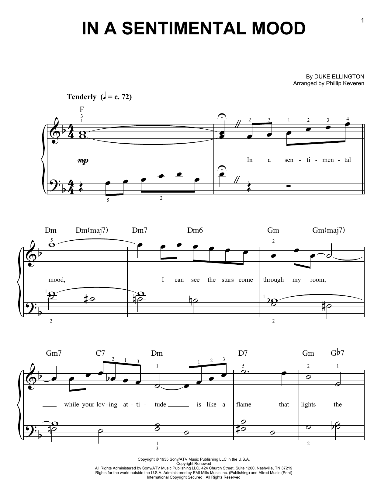Download Duke Ellington In A Sentimental Mood (arr. Phillip Kev Sheet Music