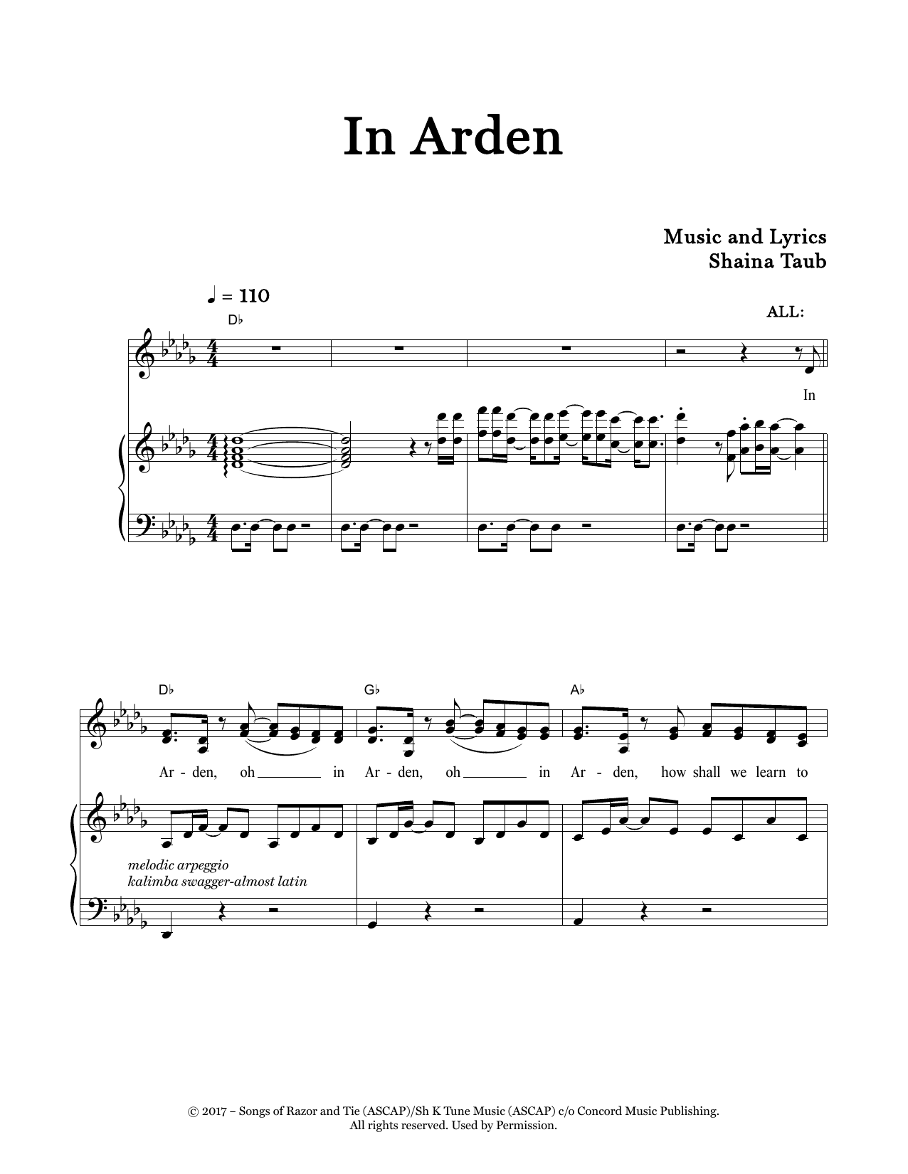 Download Shaina Taub In Arden (from As You Like It) Sheet Music