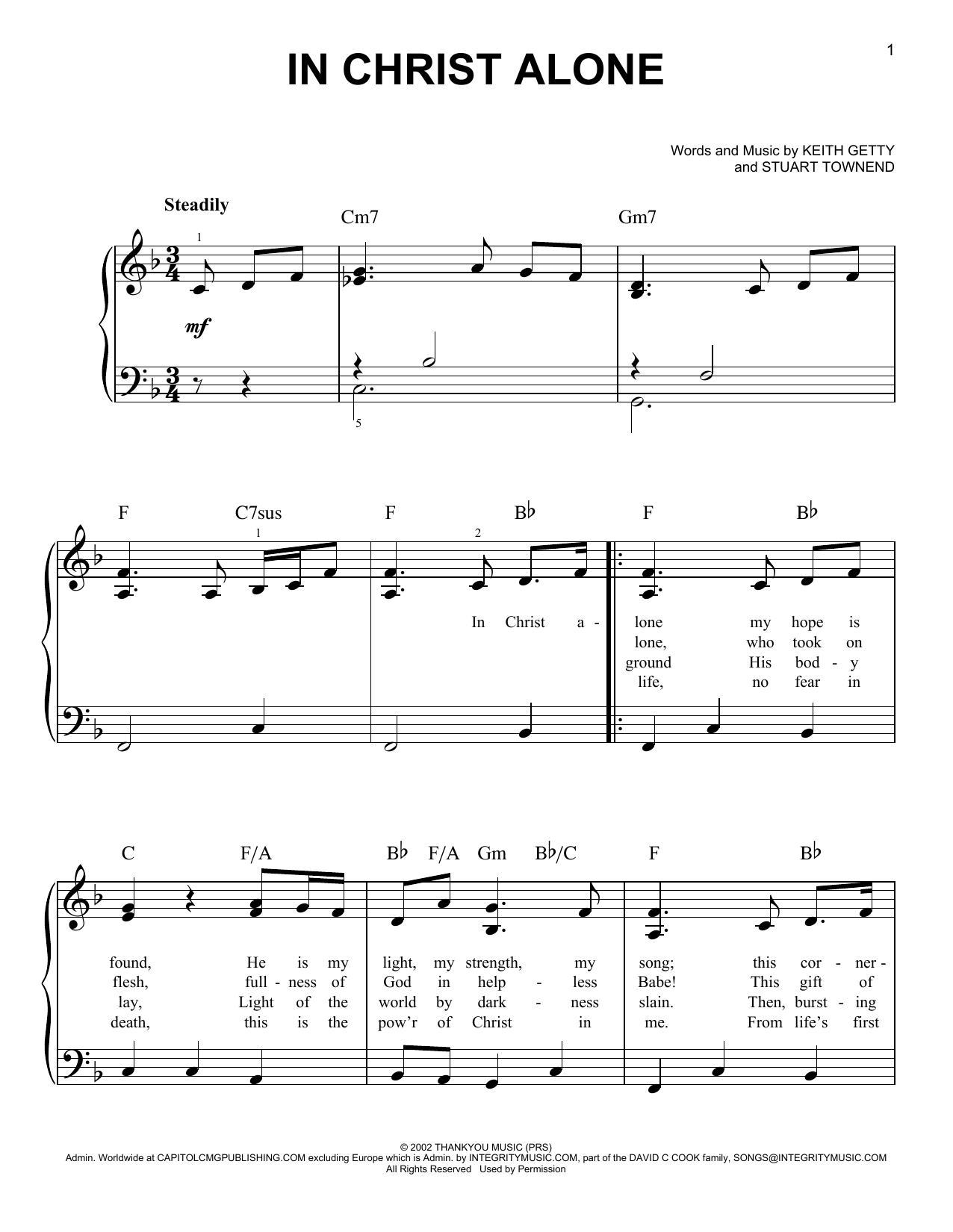Download Newsboys In Christ Alone Sheet Music