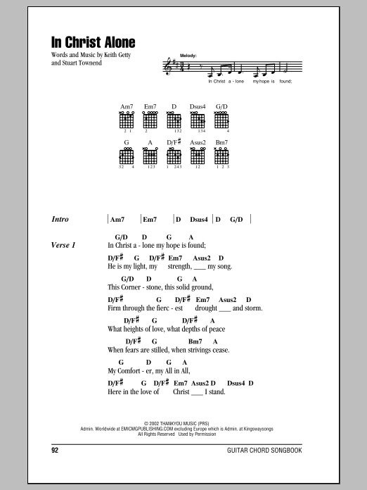 Download Keith & Kristyn Getty In Christ Alone Sheet Music