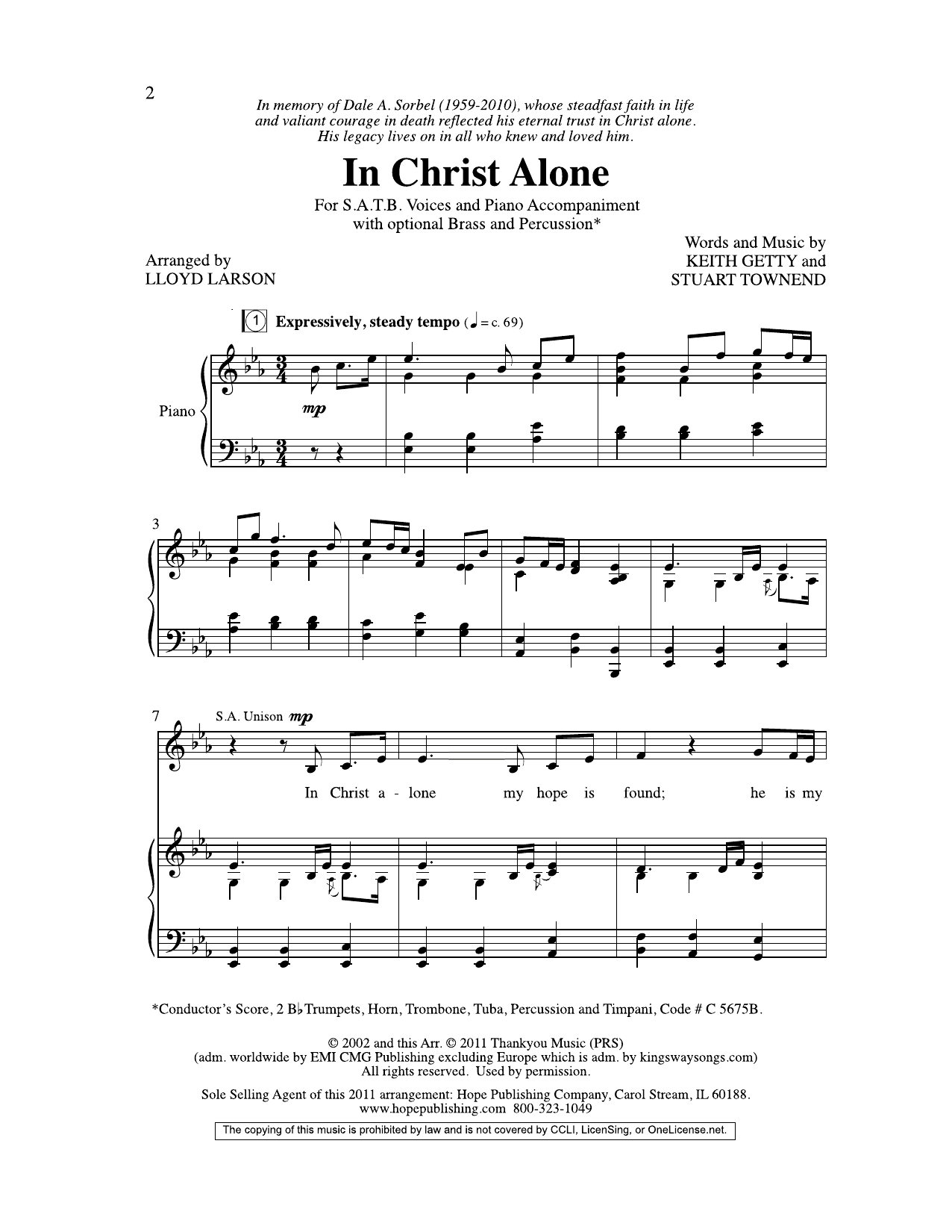 Download Lloyd Larson In Christ Alone Sheet Music