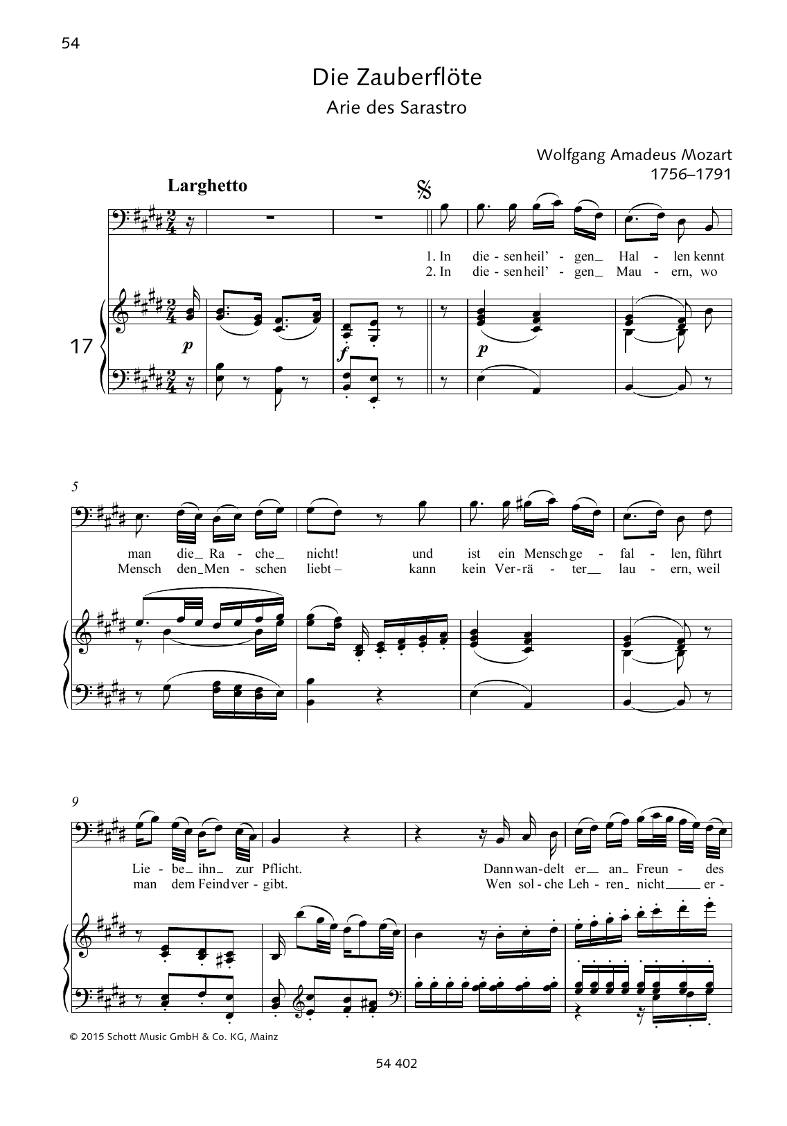 Download Wolfgang Amadeus Mozart In diesen heil'gen Hallen Sheet Music