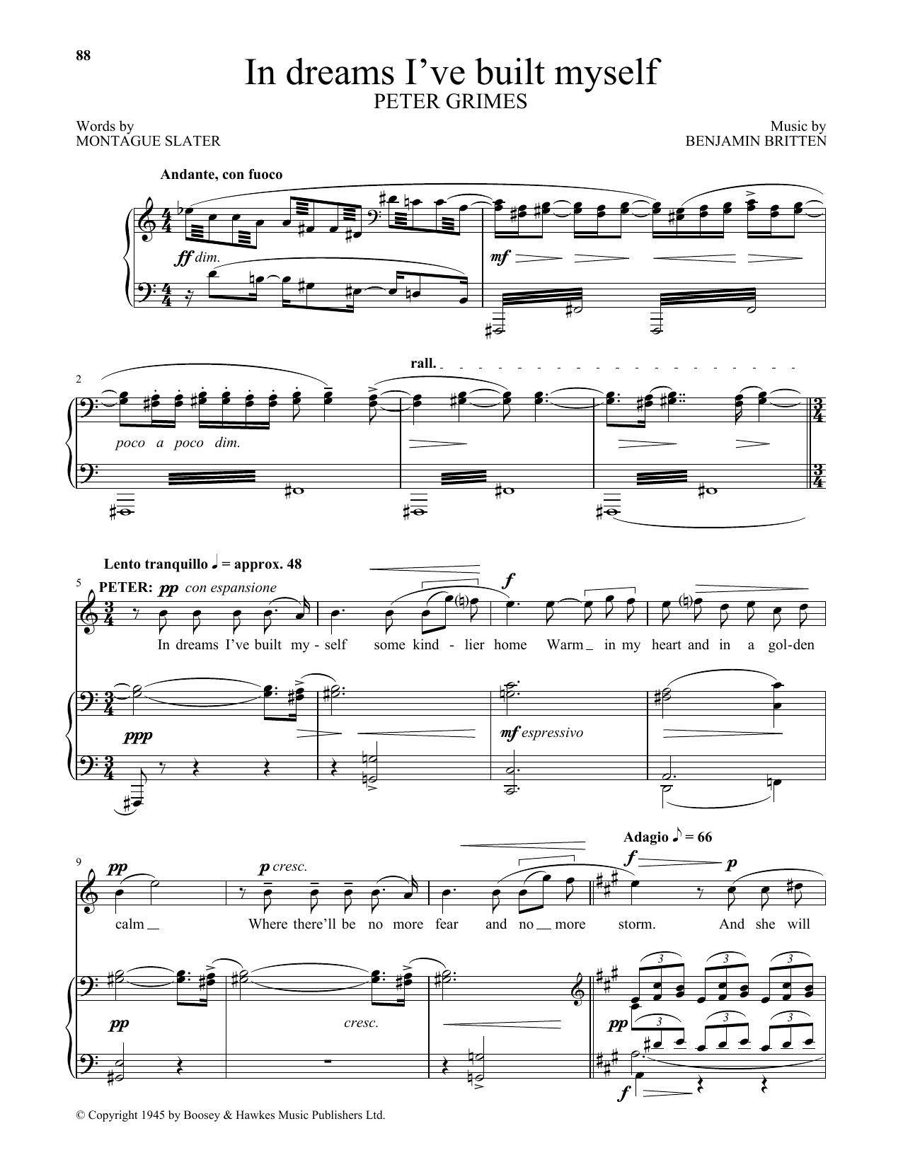Download Benjamin Britten In dreams I've built myself (from Peter Sheet Music